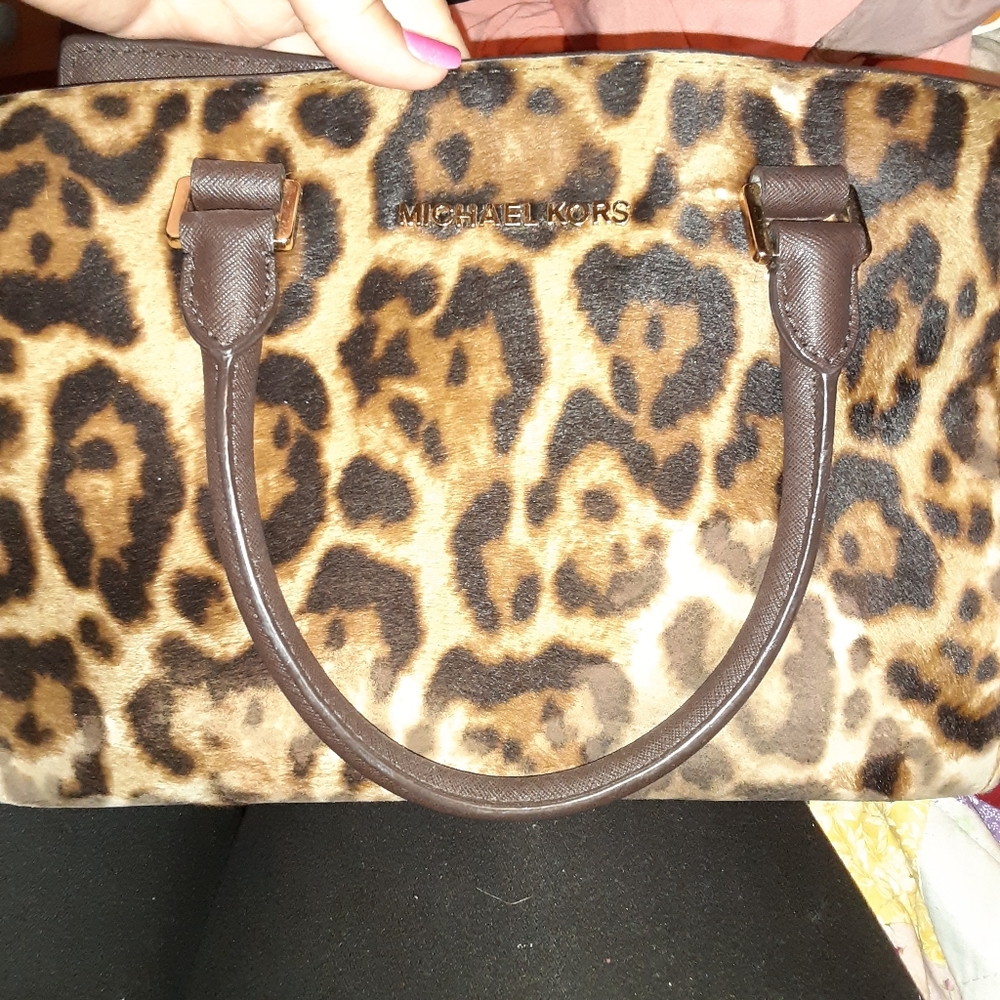 Michael kors leopard handbag